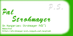 pal strohmayer business card